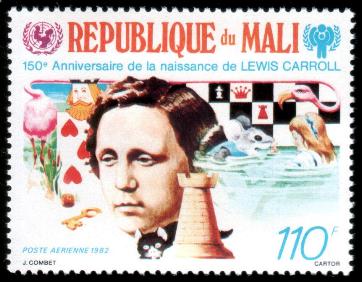Briefmarke mit Lewis Carroll