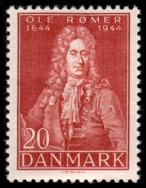 Stamp with Ole Roemer's portrait