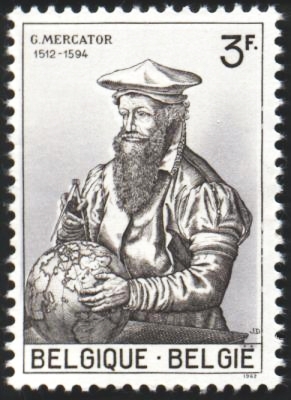 Briefmarke mit Portrait von Mercator
