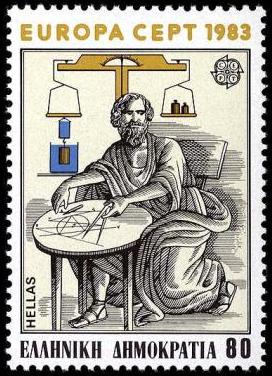 Briefmarke mit Portrait von Archimedes