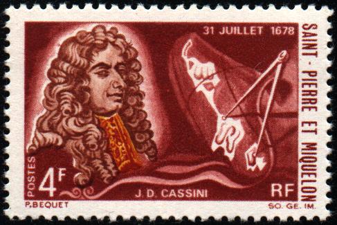 Marke mit Portrait von Cassini