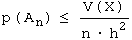p(An) kleiner gleich V(X)/(n mal h^2)