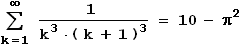 Summenformel fuer 10 - Pi-Quadrat