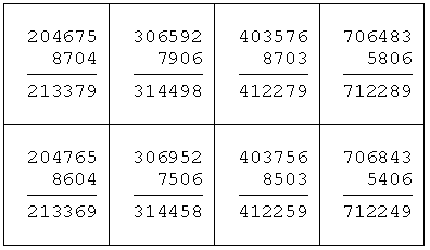 204675+8704 204765+8604 306592+7906 306952+7506 403576+8703 403756+8503 706483+5806 706843+5406