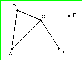 Dreieck ABC und ACD, Einzelpunkt E