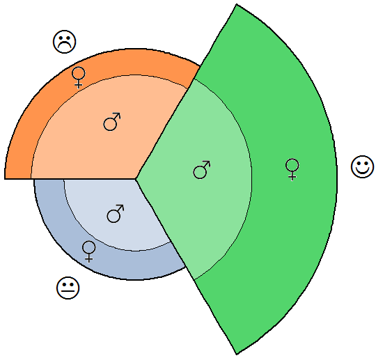 Nightingale-Diagramm zweigeteilt
